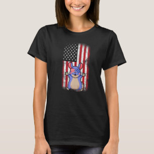 Chinchilla American Flag Boys Girls Damen Vier T-Shirt