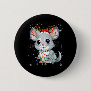 Chinchilla Animal Weihnachtsmannmütze Ugly Christm Button