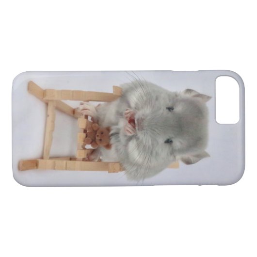 Chinchilla-Baby sitzend mit Teddybär Case-Mate iPhone Hülle (Rückseite (Horizontal))