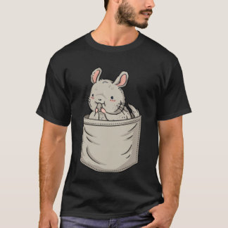 Chinchilla-Brusttasche Langschwanz-Chinchilla T-Shirt