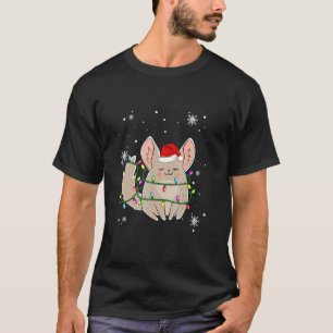 Chinchilla Christmas Lights Led Weihnachtsmannmütz T-Shirt