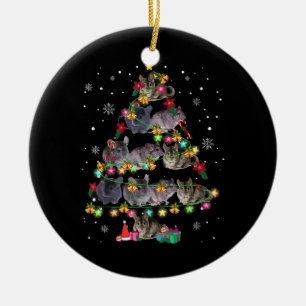 Chinchilla Christmas Tree Funny Rodents Lover Xmas Keramik Ornament