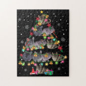 Chinchilla Christmas Tree Funny Rodents Lover Xmas Puzzle (Vertikal)