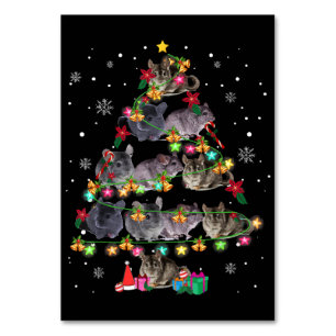 Chinchilla Christmas Tree Funny Rodents Lover Xmas Tischnummer