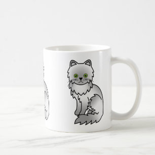 Chinchilla-Farb-Perserkatze Cartoon-Illustration Kaffeetasse