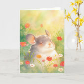 Chinchilla Floral Oasis Karte (Gelbe Blume)