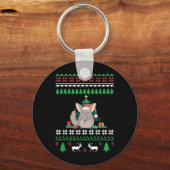 Chinchilla Funny Pet Ugge Weihnachtskurat Schlüsselanhänger (Vorderseite)