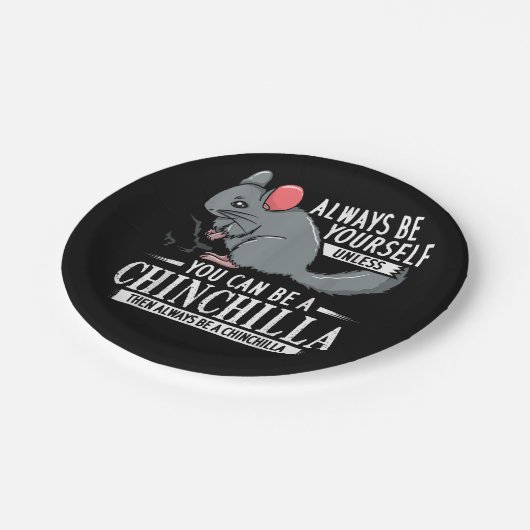 Chinchilla Geschenk Funny Niedliches Haustier Pappteller (Schrägansicht)