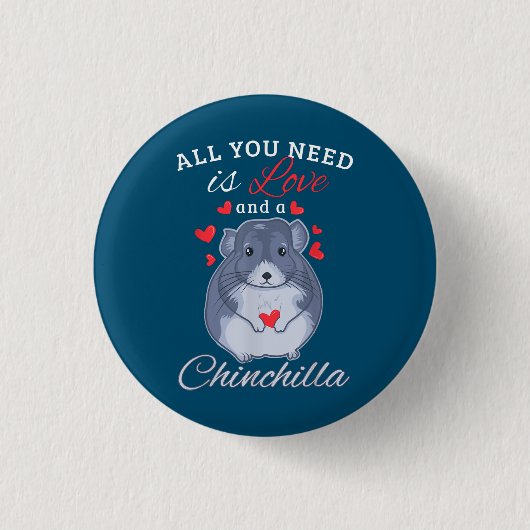 Chinchilla Gift Funny Niedlich Pet Animal Lover Be Button (Vorderseite)