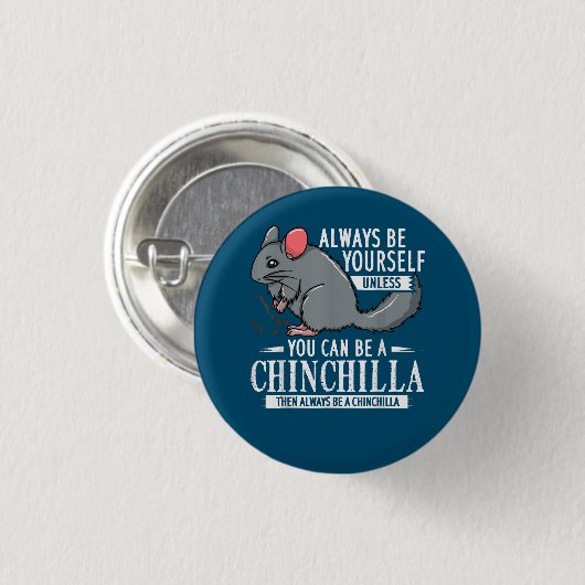 Chinchilla Gift Funny Niedlich Pet Button (Vorne & Hinten)