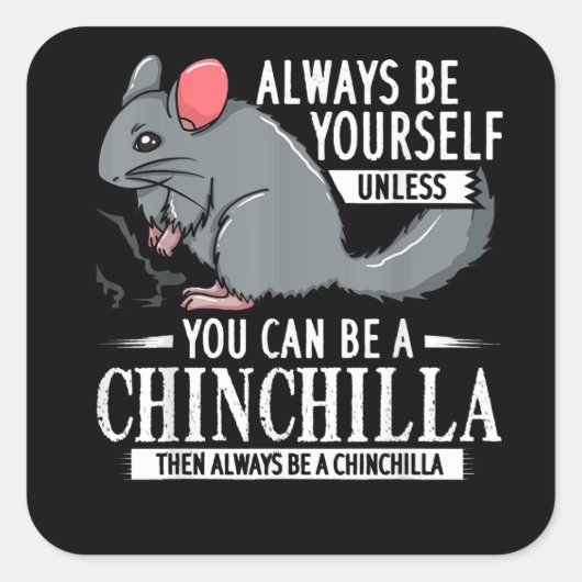 Chinchilla Gift Funny Niedlich Pet Quadratischer Aufkleber (Vorderseite)