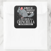 Chinchilla Gift Funny Niedlich Pet Quadratischer Aufkleber (Tasche)