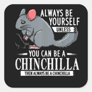 Chinchilla Gift Funny Niedlich Pet Quadratischer Aufkleber