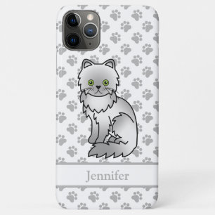Chinchilla Grau Perser Süße Cartoon-Katze & Name Case-Mate iPhone Hülle