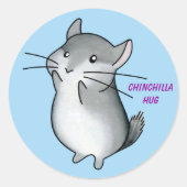 Chinchilla hug runder aufkleber (Vorderseite)