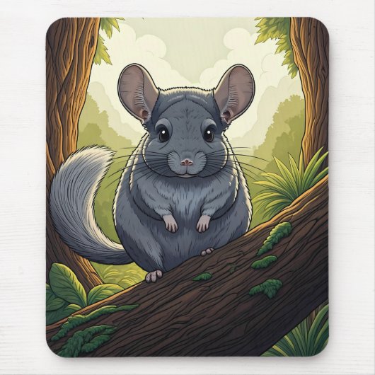 Chinchilla im Wald Mousepad (Vorne)