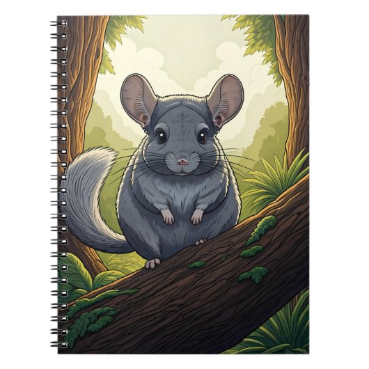 Chinchilla im Wald Notizblock (Vorderseite)