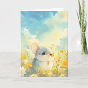 Chinchilla Joyful Glimps von Wildblumen Karte