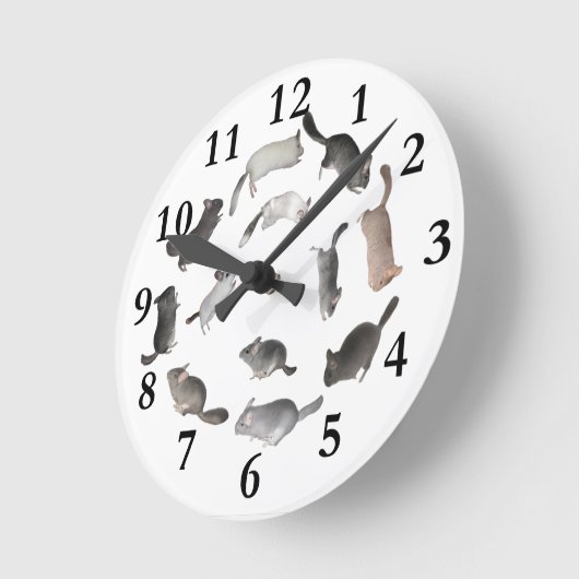 Chinchilla jumping clock runde wanduhr (Winkel)