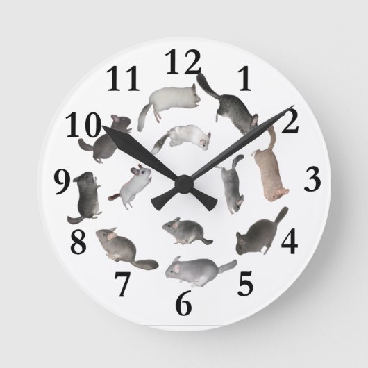 Chinchilla jumping clock runde wanduhr (Vorderseite)