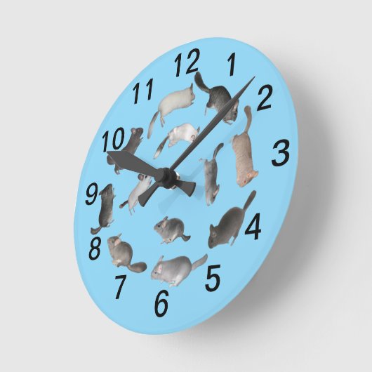 Chinchilla jumping clock runde wanduhr (Winkel)