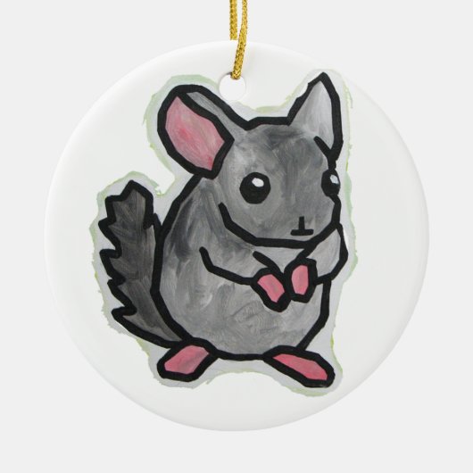 Chinchilla Keramik Ornament (Vorne)