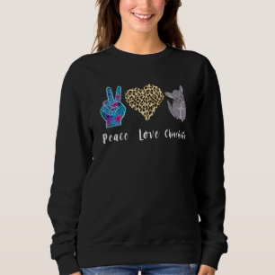 Chinchilla Leopard Herz Liebe Peace Chinchilla Pet Sweatshirt