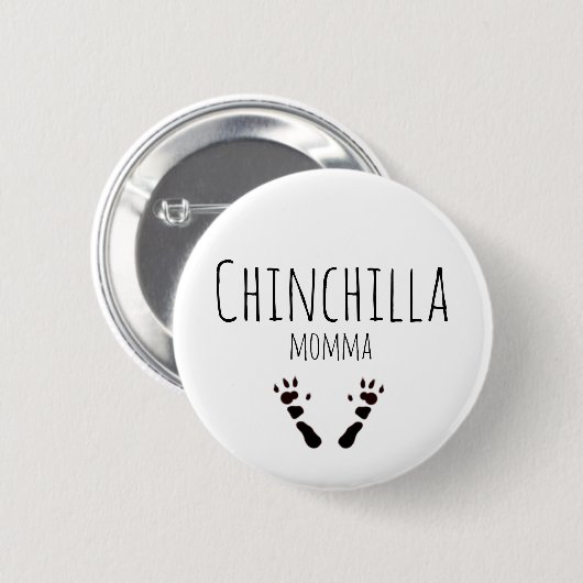 Chinchilla Momma - Paw-Print-Design Button (Vorne & Hinten)