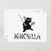 Chinchilla Ninja Postcard Postkarte (Vorne/Hinten)
