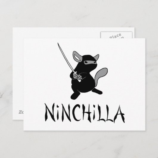 Chinchilla Ninja Postcard Postkarte (Vorne/Hinten)