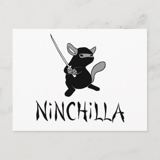 Chinchilla Ninja Postcard Postkarte (Vorderseite)