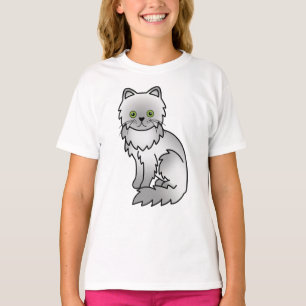 Chinchilla Perser Süße Cartoon-Katze Illustration T-Shirt