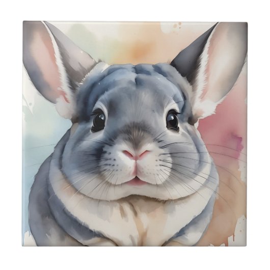 Chinchilla Portrait Fliese (Vorderseite)
