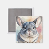 Chinchilla Portrait Magnet (Vorderseite/Rückseite)
