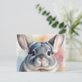 Chinchilla Portrait Postkarte (Stehend Vorderseite)