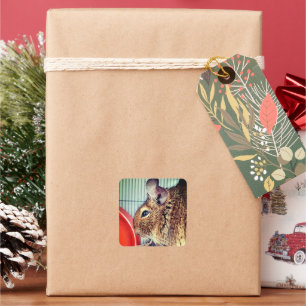 Chinchilla Quadratischer Aufkleber