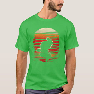 Chinchilla Sonnenuntergang Retro Stil Safari Vinta T-Shirt