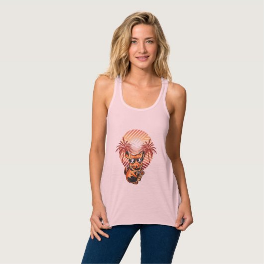 Chinchilla Summer Palm Vacation Chinchillas Eigent Tank Top (Vorderseite Vollansicht)
