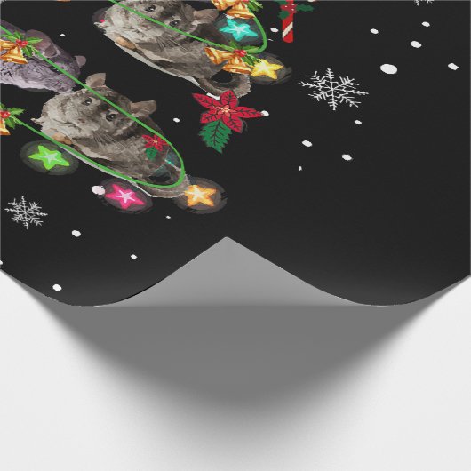 Chinchilla Weihnachtsbaum Funny Rodents Lover Xmas Geschenkpapier (Ecke)