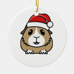 Chinchilla-Weihnachtsmannmütze Keramikornament