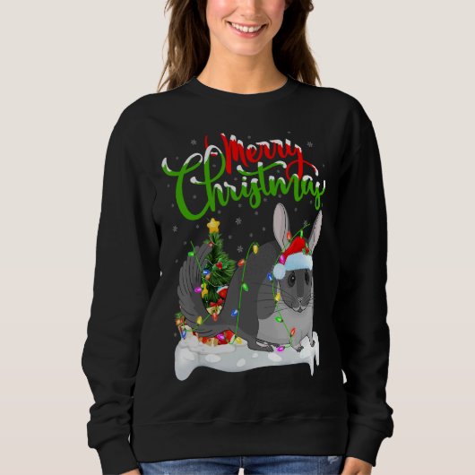 Chinchilla Xmas Dekorationen Sweatshirt (Vorderseite)