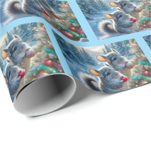Chinchillas Weihnachtspapier Geschenkpapier
