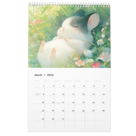 Chinchillin' das ganze Jahr 2025 Kalender (Mär 2026)