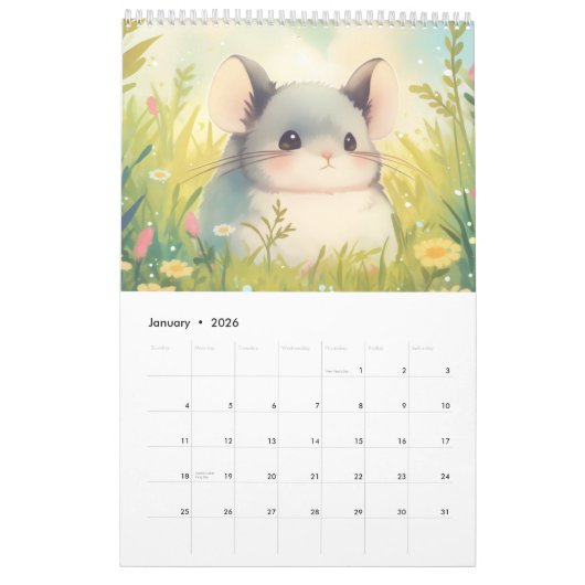 Chinchillin' das ganze Jahr 2025 Kalender (Jan 2026)