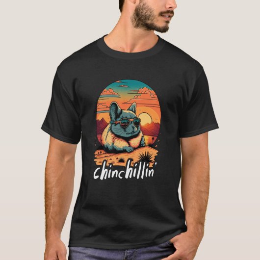 Chinchillin' Retro Groovy Chinchilla 1 T-Shirt (Vorderseite)