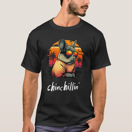 Chinchillin' Retro Groovy Chinchilla 3 T-Shirt (Vorderseite)
