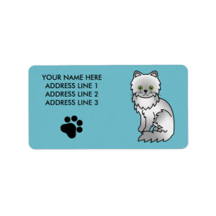 Chincilla Persian Cat Adressaufkleber