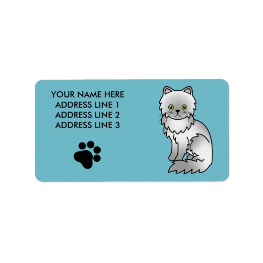 Chincilla Persian Cat Adressaufkleber (Vorne)
