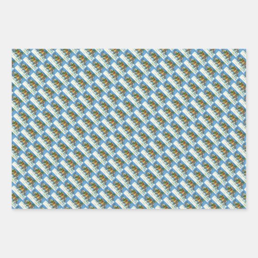 CHINCOTEAGUE CHRISTMAS PONIES, SCHLACHGELLEN & SPI GESCHENKPAPIER SET (Vorderseite)