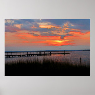 Chincoteague Insel-Aquarell-Plakat-Druck Poster